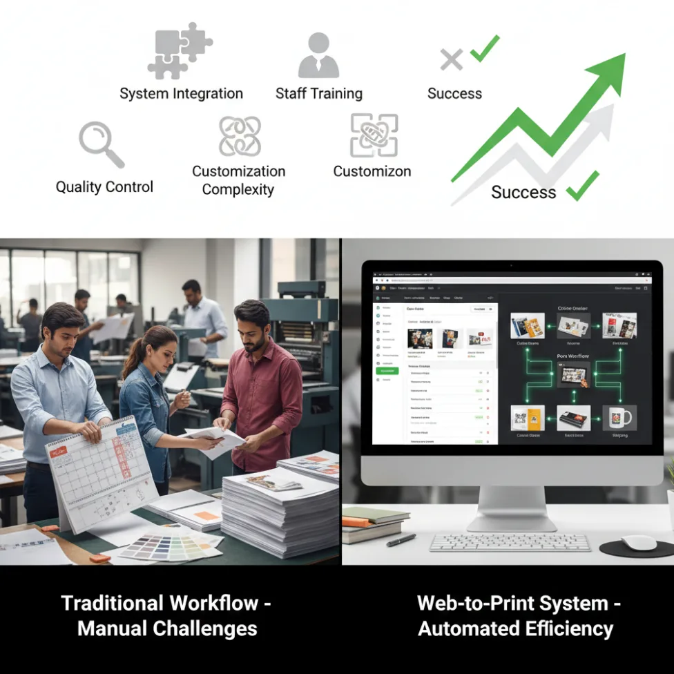 web-to-print implementation challenges in print business digital transformation
