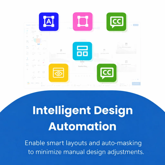 Intelligent Design Automation for print workflow with smart layouts and auto masking